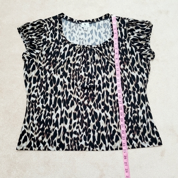 Worthington Woman Stretch Plus Size Short Sleeve Animal Print Blouse Size 1X - Picture 6 of 11